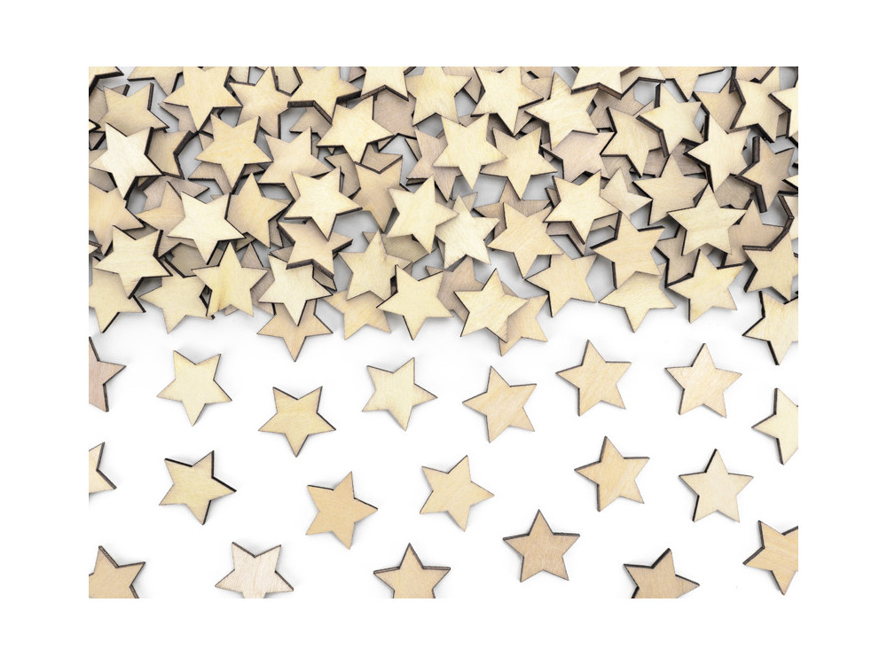 Wooden confetti Stars - 2 x 2 cm, 50 pcs.