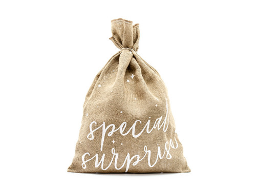 Jute gift sack Specjal surprise - 40 x 55 cm
