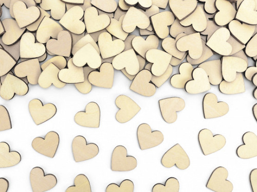 Wooden confetti Hearts - 2 x 2 cm, 50 pcs.