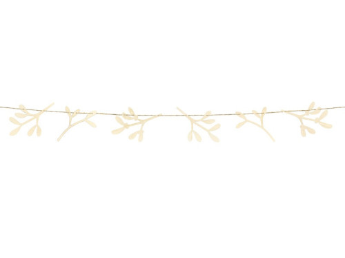 Mistletoe wooden garland - 10,5 x 127 cm