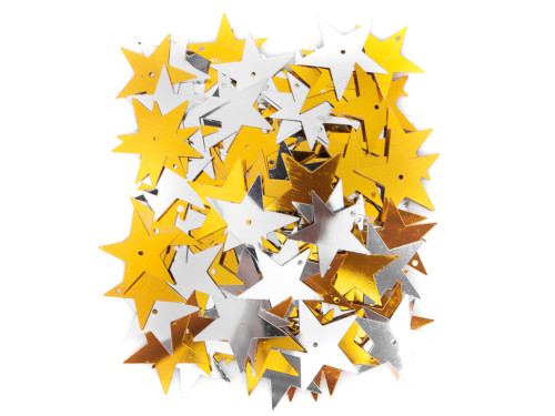 Stars sequins - DpCraft - silver and gold, 15 g