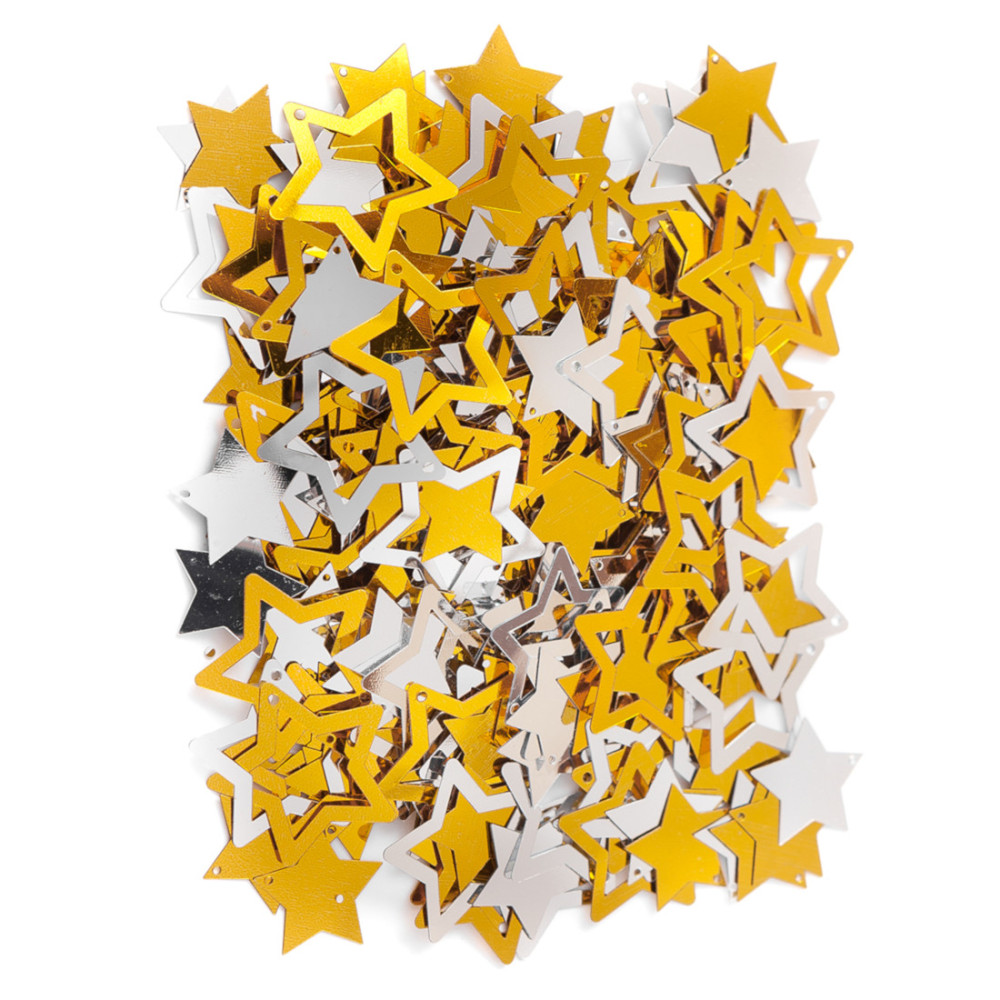 Stars sequins - DpCraft - silver and gold, 15 g