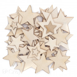 Wooden shapes Stars, 120 pcs