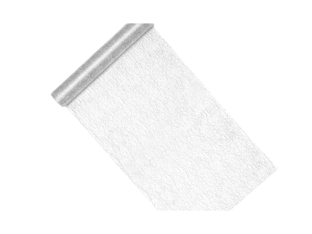 Fiber decorative mesh - silver, 0,36 x 9 m