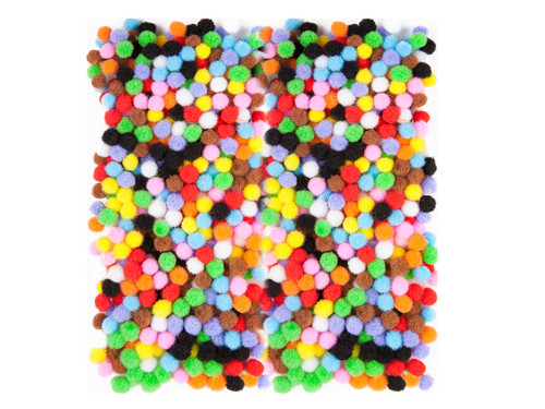 Assorted Poliester Pompoms - DpCraft - colorful, 7 mm, 380 pcs.