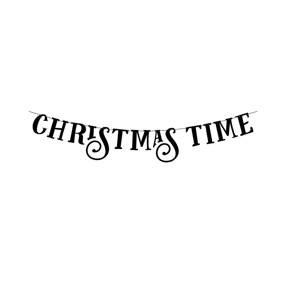 Girlanda świąteczna Christmas Time - czarna, 80 cm
