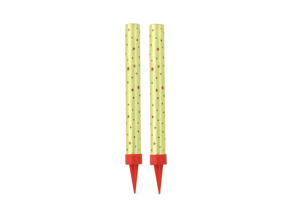 Sparklers candles - gold, stars, 18 cm, 2 pcs.