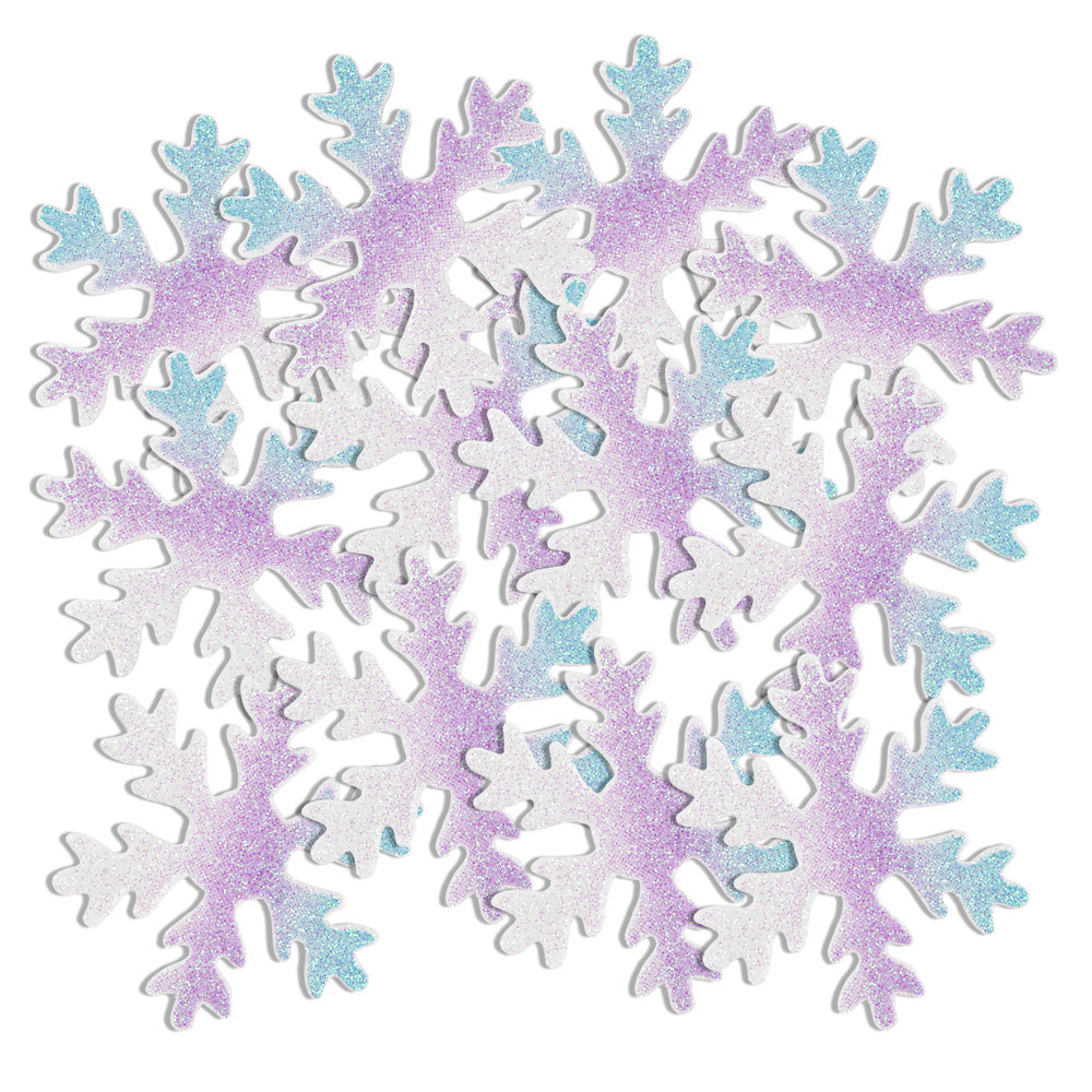 Foam, glitter stickers - DpCraft - snowflakes, 12 pcs.