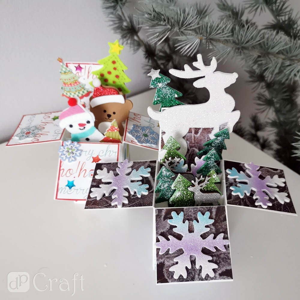 Foam, glitter stickers - DpCraft - snowflakes, 12 pcs.