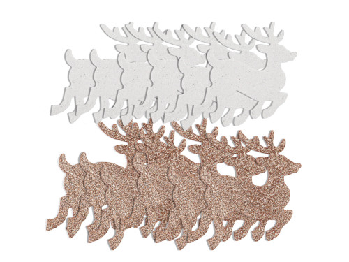 Foam, glitter stickers - DpCraft - reindeers, 12 pcs.