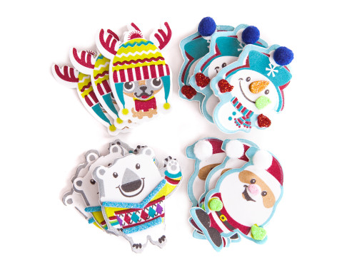 Foam, glitter stickers - DpCraft - Christmas friends, 12 pcs.