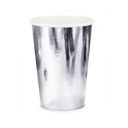 Paper Cups - silver, metallic, 220 ml, 6 pcs.