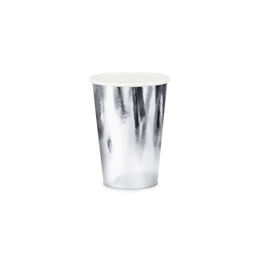 Paper Cups - silver, metallic, 220 ml, 6 pcs.