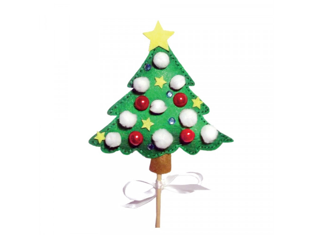 FELT CHRISTMAS TREE STICK PUPPET CRAFT KIT