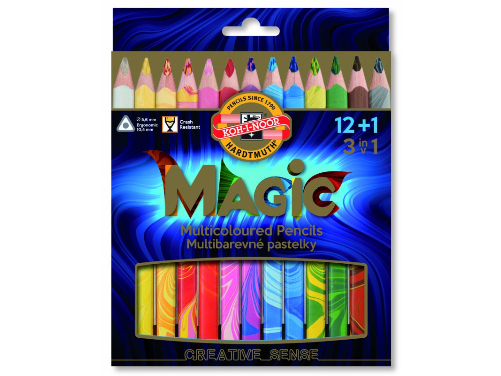 Set of 13 Triangular Coloured Magic Pencils KOH-I-NOOR