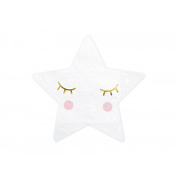 Little Star napkins - stars, white, 20 pcs.
