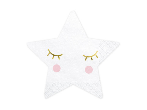 Little Star napkins - stars, white, 20 pcs.