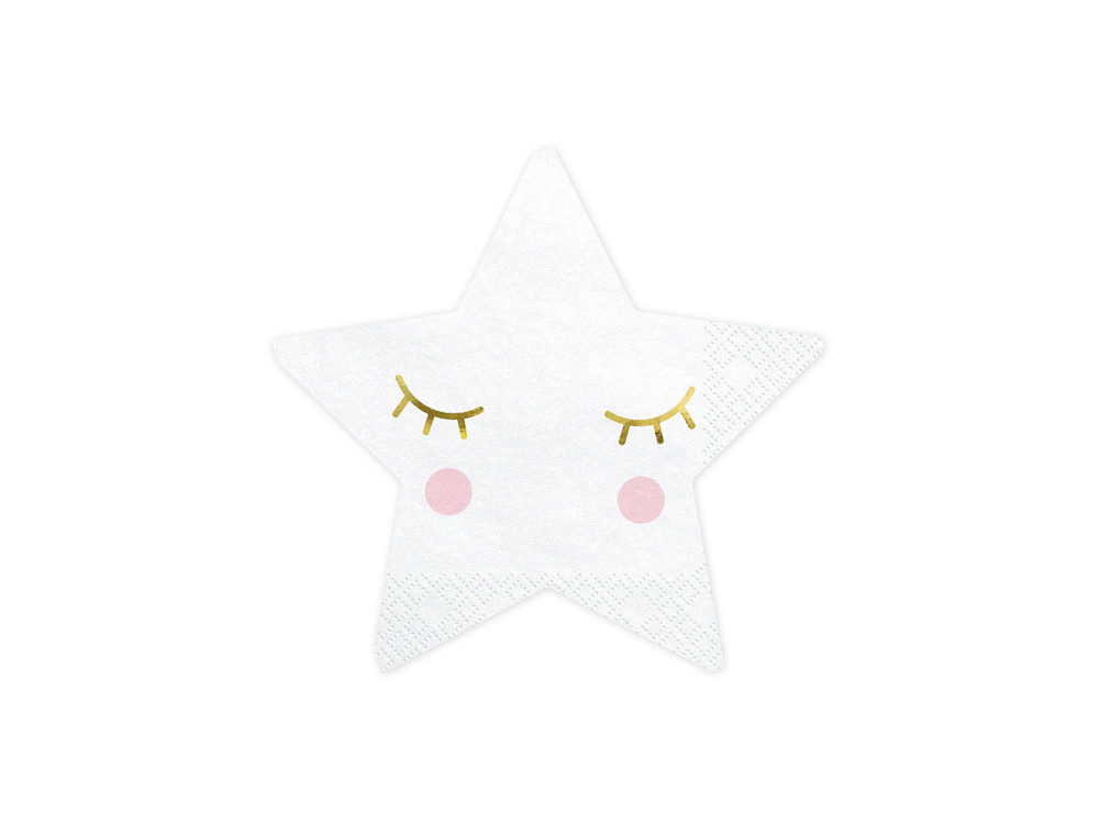 Little Star napkins - stars, white, 20 pcs.