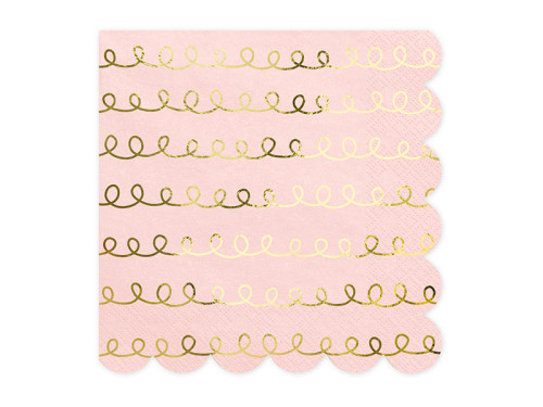 Tracing patterns napkins - pink, 20 pcs.