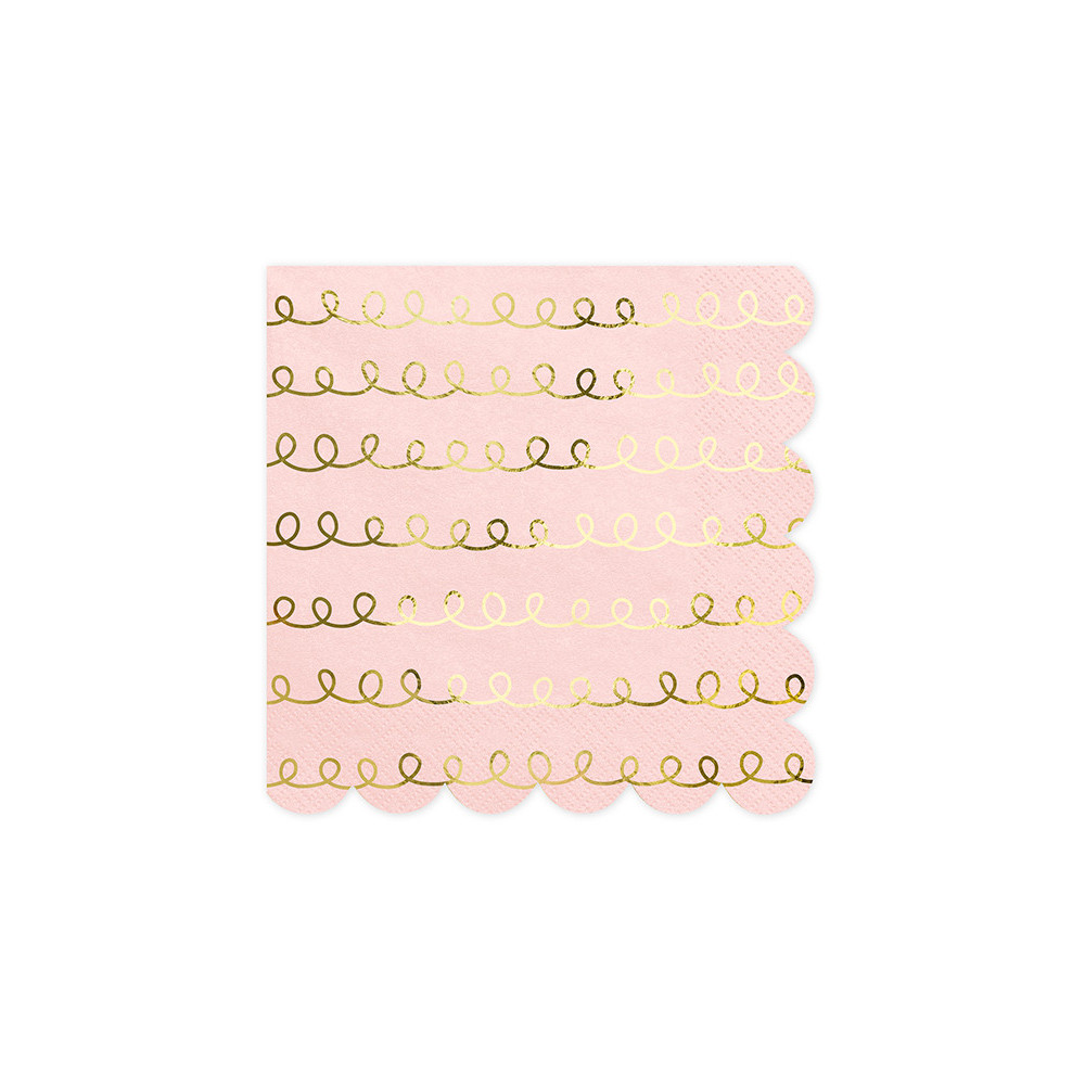 Tracing patterns napkins - pink, 20 pcs.
