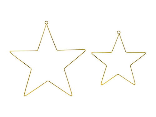 Metal hanging decorations Stars - gold, 2 pcs.
