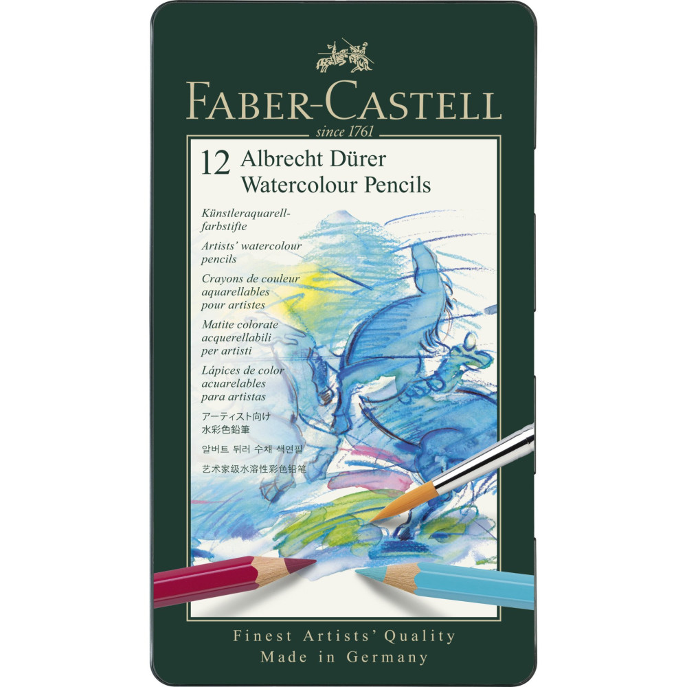 Zestaw kredek akwarelowych w metalowej kasecie A. Dürer - Faber-Castell - 12 kolorów