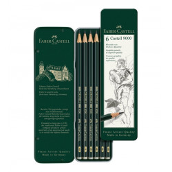 Castell 9000 graphite pencils in metal tin - Faber-Castell - 6 pcs.