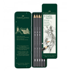 Graphite Aquarelle pencils in metal tin - Faber-Castell - 5 pcs.