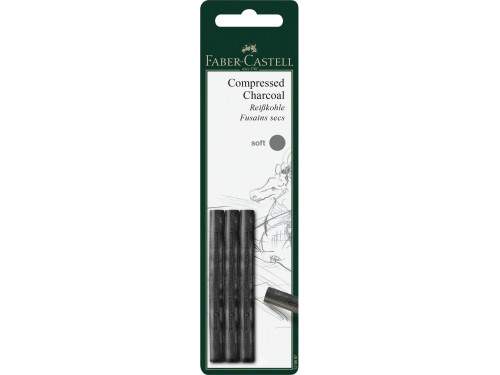 Pitt Monochrome compressed charcoal sticks set - Faber-Castell - soft, 3 pcs.