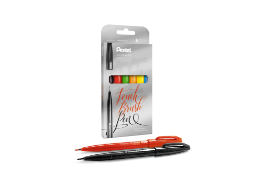 Set of artistic Touch Brush Pen 1 - Pentel - 6 pcs.