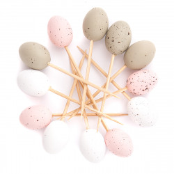 Mini eggs on the peak - pastel colors, 12 pcs.