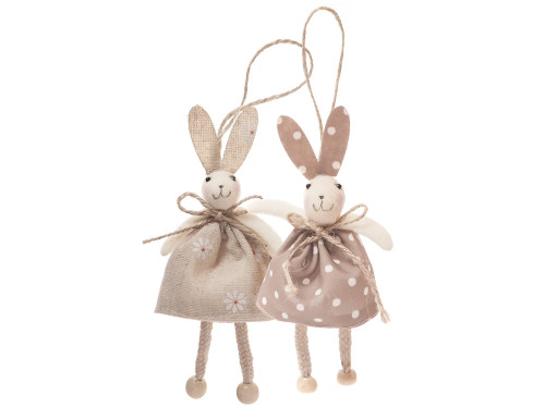 Felt decoration - Rabbit pendants, 2 pcs