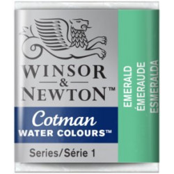 Cotman watercolor paint - Winsor & Newton - Emerald, half pan