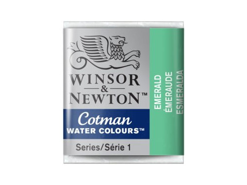 Cotman watercolor paint - Winsor & Newton - Emerald, half pan