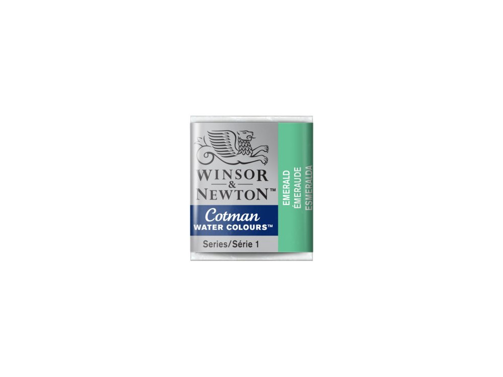 Cotman watercolor paint - Winsor & Newton - Emerald, half pan