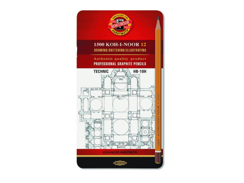 Set of 1500 Technic HB-10H graphite pencils - Koh-I-Noor - 12 pcs.