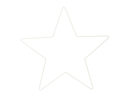 Metal star hoop, base for garlands, wreaths and dream catchers - white, 40 cm