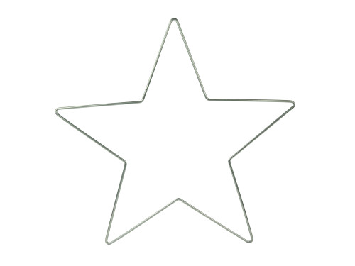 Metal star hoop, base for garlands, wreaths and dream catchers - silver, 20 cm