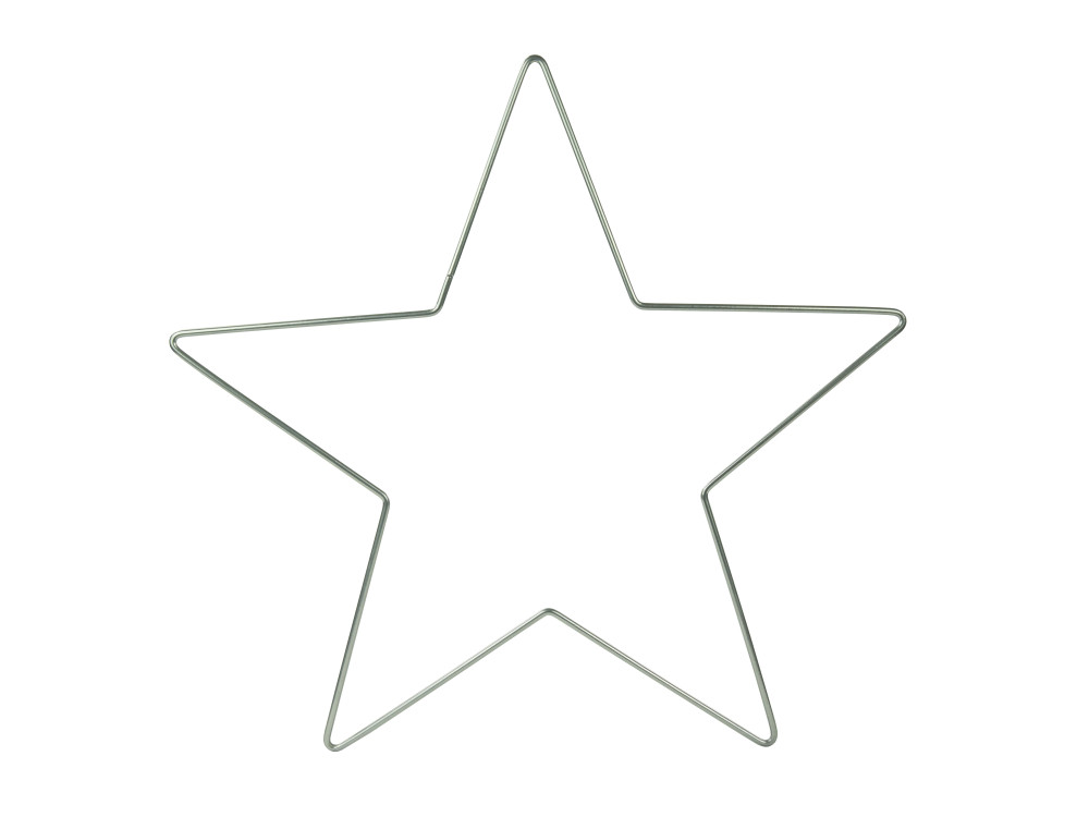 Metal star hoop, base for garlands, wreaths and dream catchers - silver, 20 cm