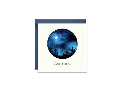 Greeting card - Paperwords - Holy night, 14 x 14 cm