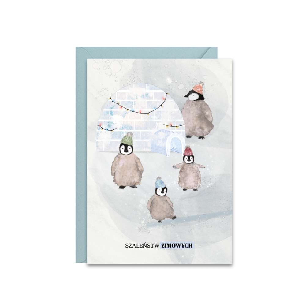 Kartka okolicznościowa A6 - Paperwords - Pingwiny