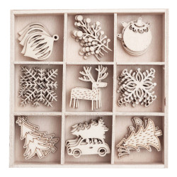 Wooden shapes Christmas 3 - DpCraft - 45 pcs.