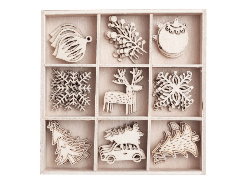 Wooden shapes Christmas 3 - DpCraft - 45 pcs.