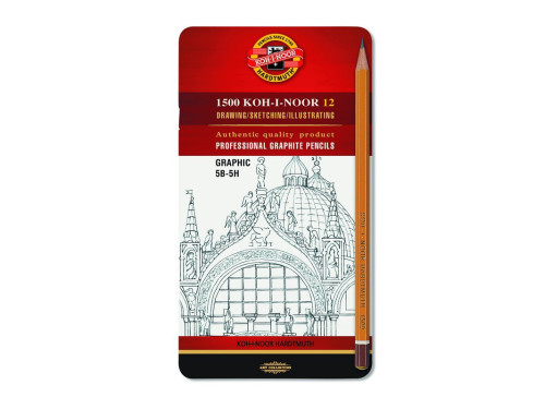 Set of 1500 Graphic 5B-5H graphite pencils - Koh-I-Noor - 12 pcs.
