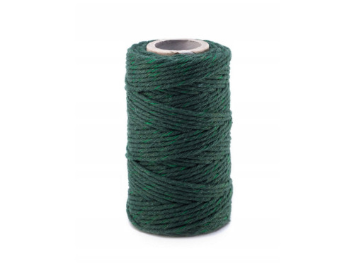 Cotton cord for macrames - dark green, 2 mm, 100 g, 70 m