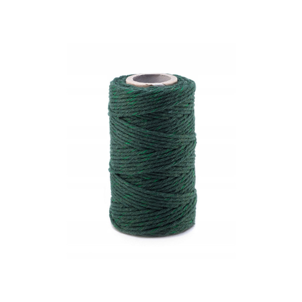 Cotton cord for macrames - dark green, 2 mm, 100 g, 70 m