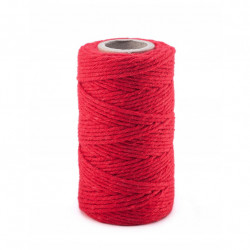 Cotton cord for macrames - red, 2 mm, 100 g, 70 m
