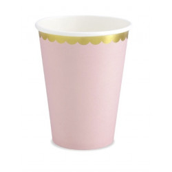 Paper cups - pink and gold, 220 ml, 6 pcs.