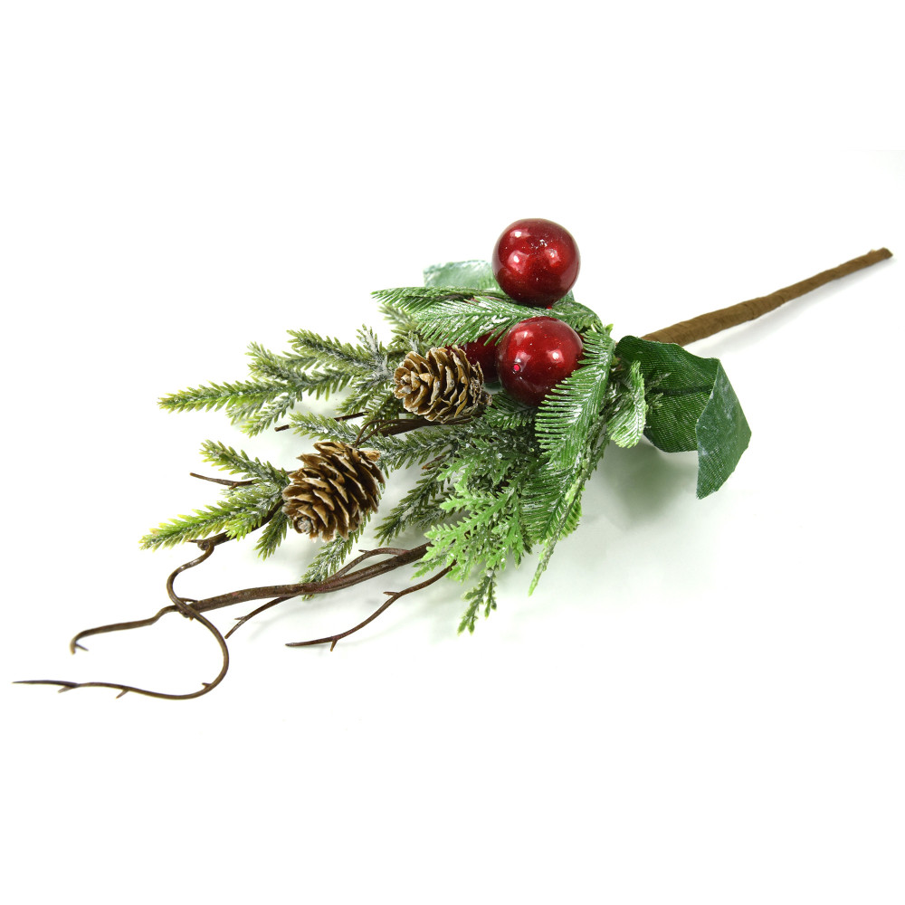 Spruce twig with cones and berries - big, 30 cm