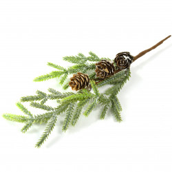 Spruce twig with cones - 25 cm